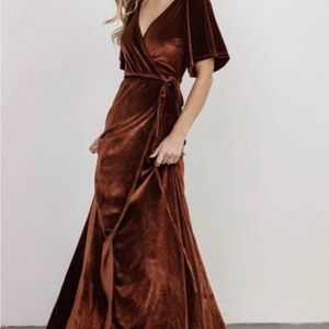 Baltic Born Rust Velvet Maxi Dress